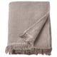 Subtracting the product name: VALLASÅN towel, grey-brown, waffle-textured cotton/viscose, fringe edges.