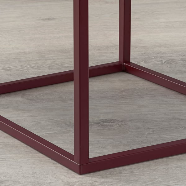 Walnut veneer bedside table with metal frame, sleek design, quality craftsmanship. Sturdy, wooden top, soft-close drawer, durable steel base.
