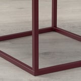 Walnut veneer bedside table with metal frame, sleek design, quality craftsmanship. Sturdy, wooden top, soft-close drawer, durable steel base.
