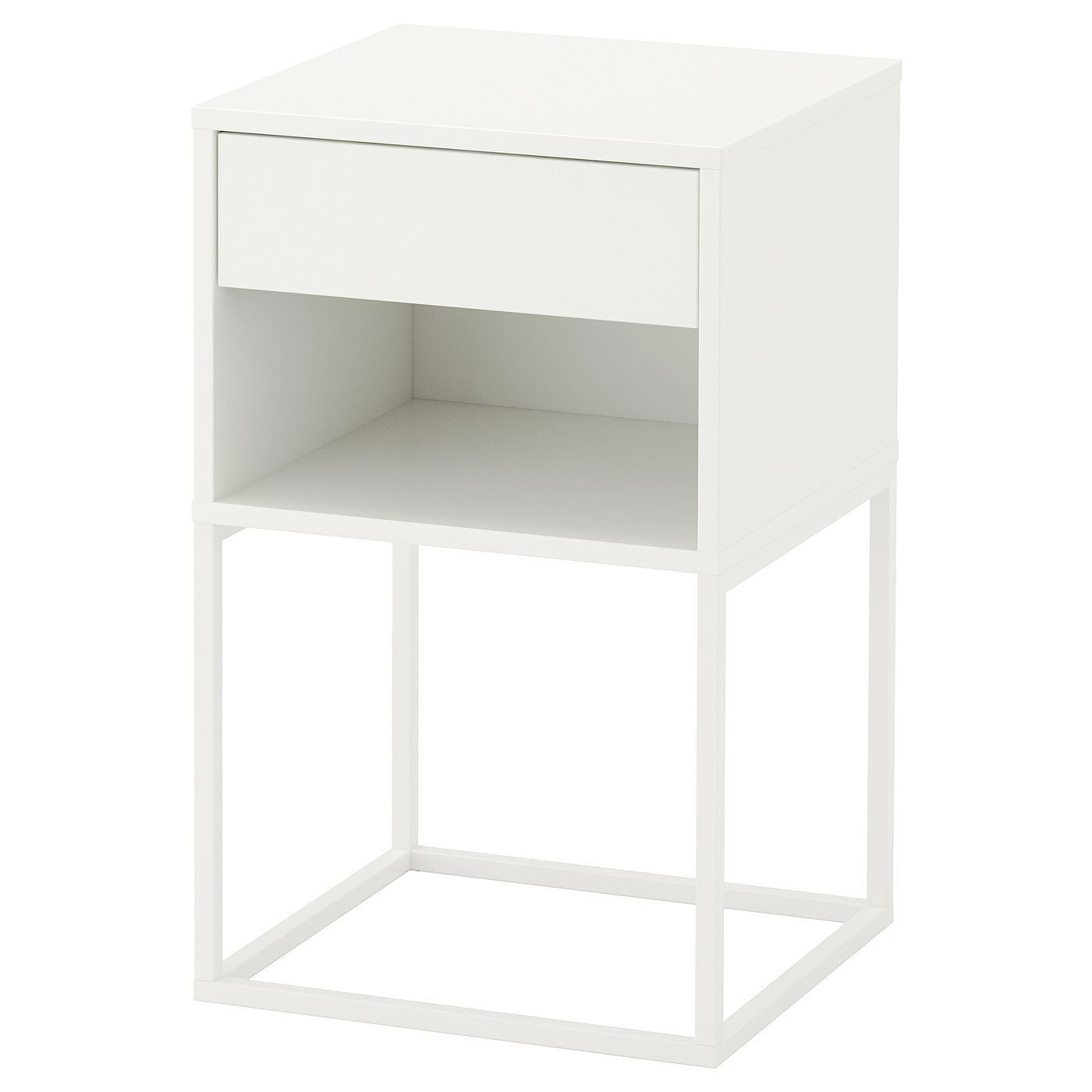 VIKHAMMER bedside table, white, 40x39 cm - IKEA Finland