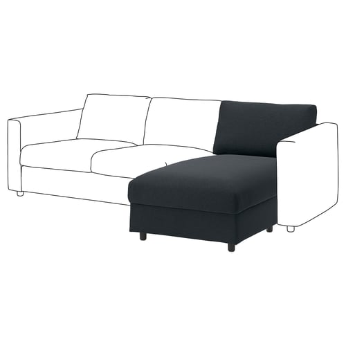 VIMLE Chaise longue section, Knäbäck anthracite