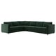 VIMLE dark green l-shaped velvet sofa with recycled content & solid wood.
