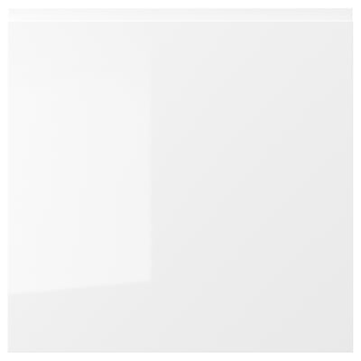 VOXTORP white high gloss drawer front, smooth surface, integrated handles