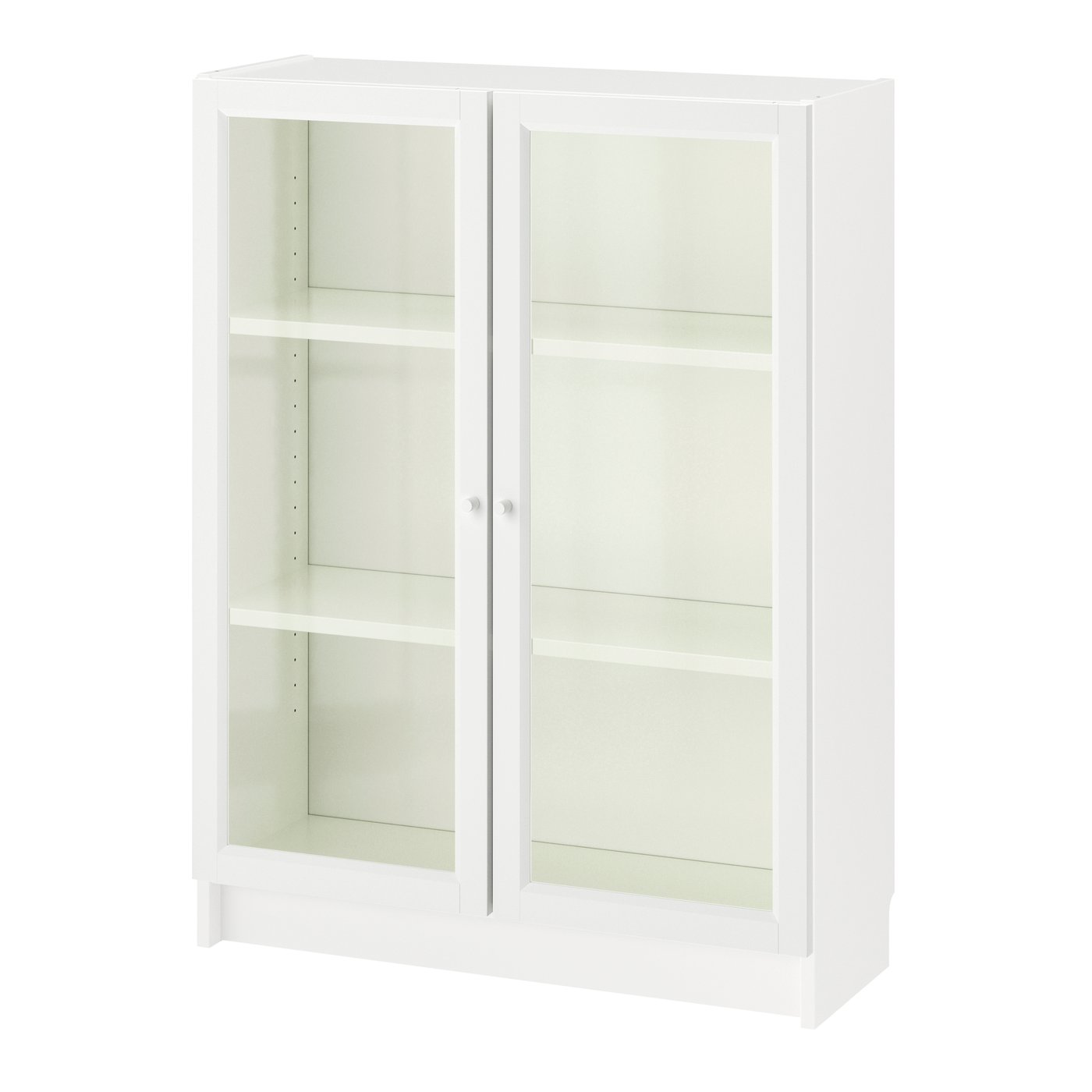 IKEA - BILLY / OXBERG kirjahylly + vitriiniovet, valkoinen