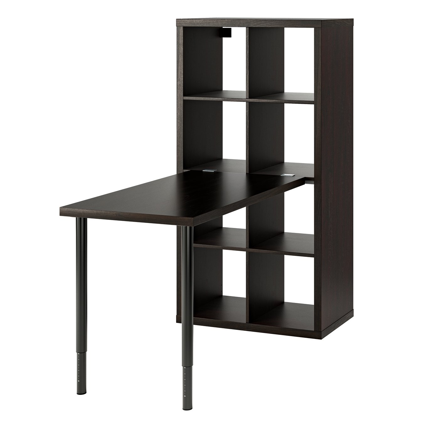 IKEA - KALLAX / LINNMON pöytäkokonaisuus, musta/mustanruskea
