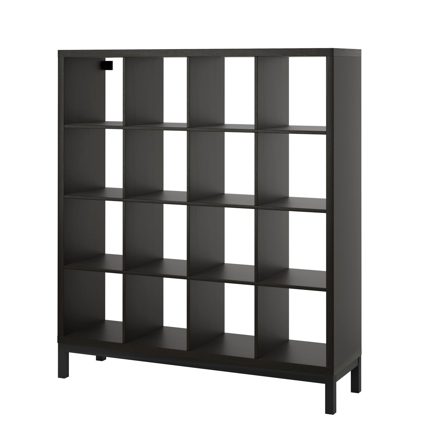 IKEA - KALLAX hyllykkö jalustalla, mustanruskea/musta