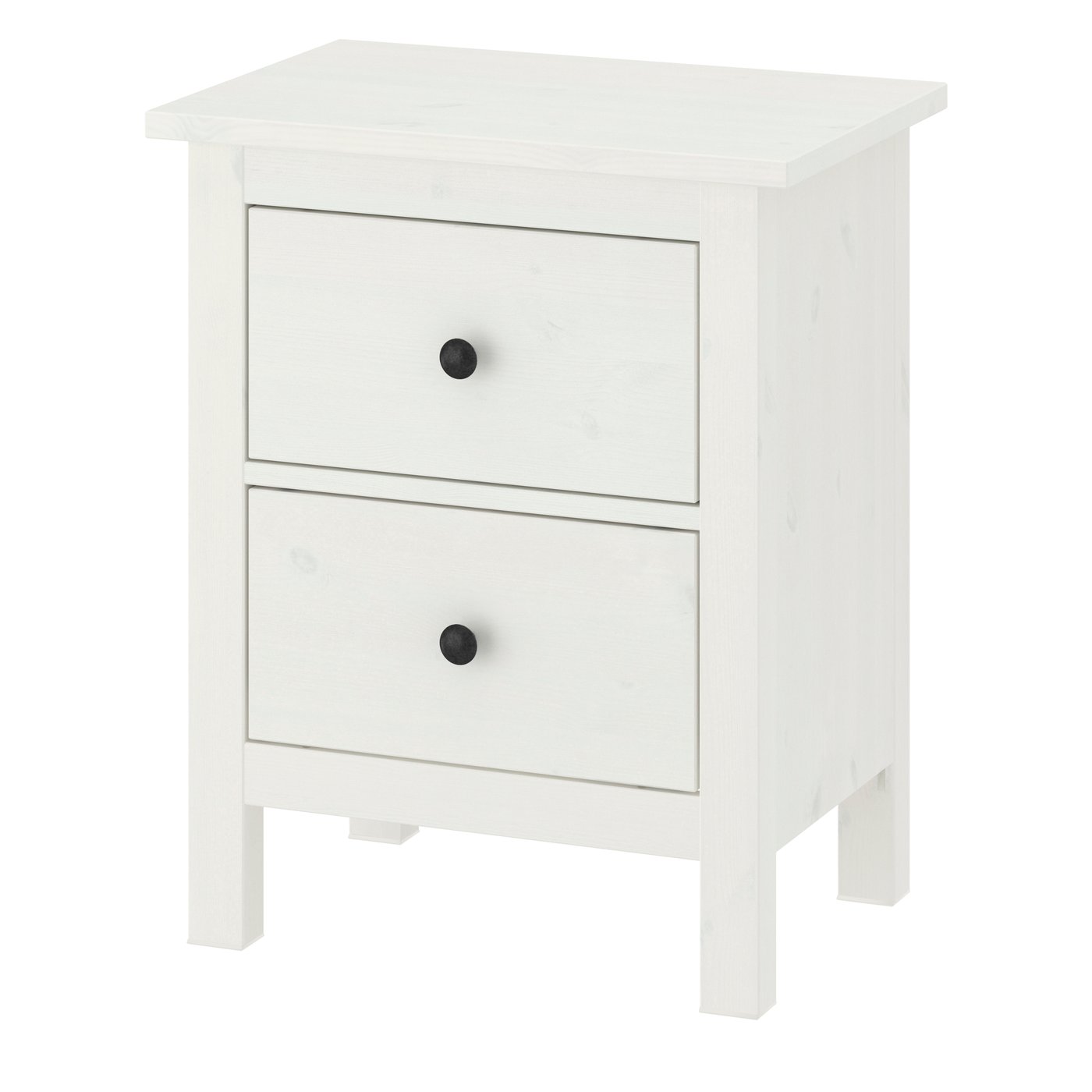 IKEA - HEMNES lipasto, 2 laatikkoa, valkoiseksi petsattu