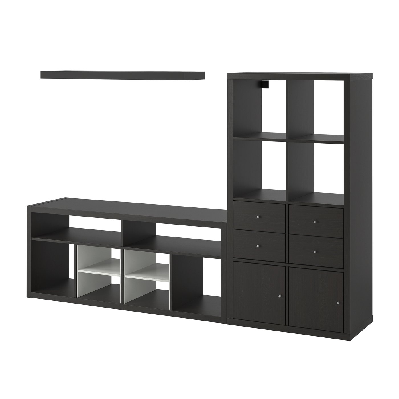 IKEA - KALLAX / LACK tv-säilytyskokonaisuus, mustanruskea