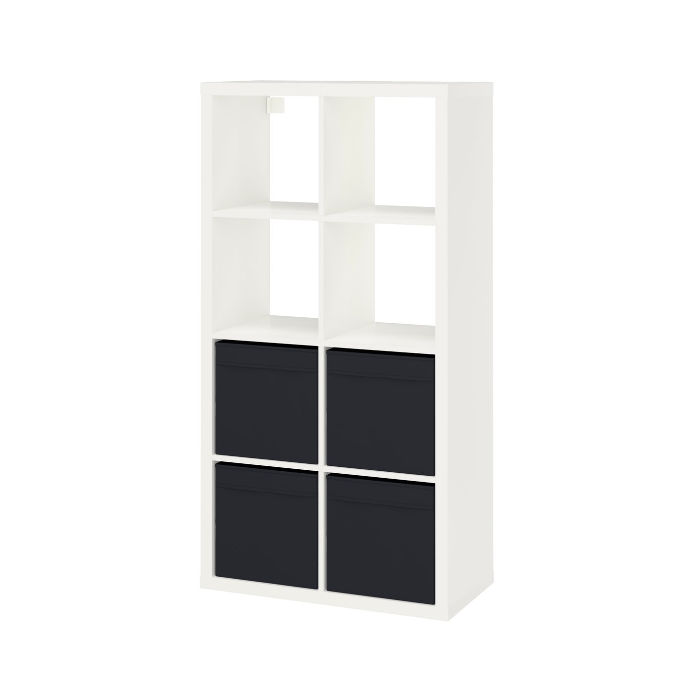 IKEA - KALLAX hylly, valkoinen/DRÖNA musta