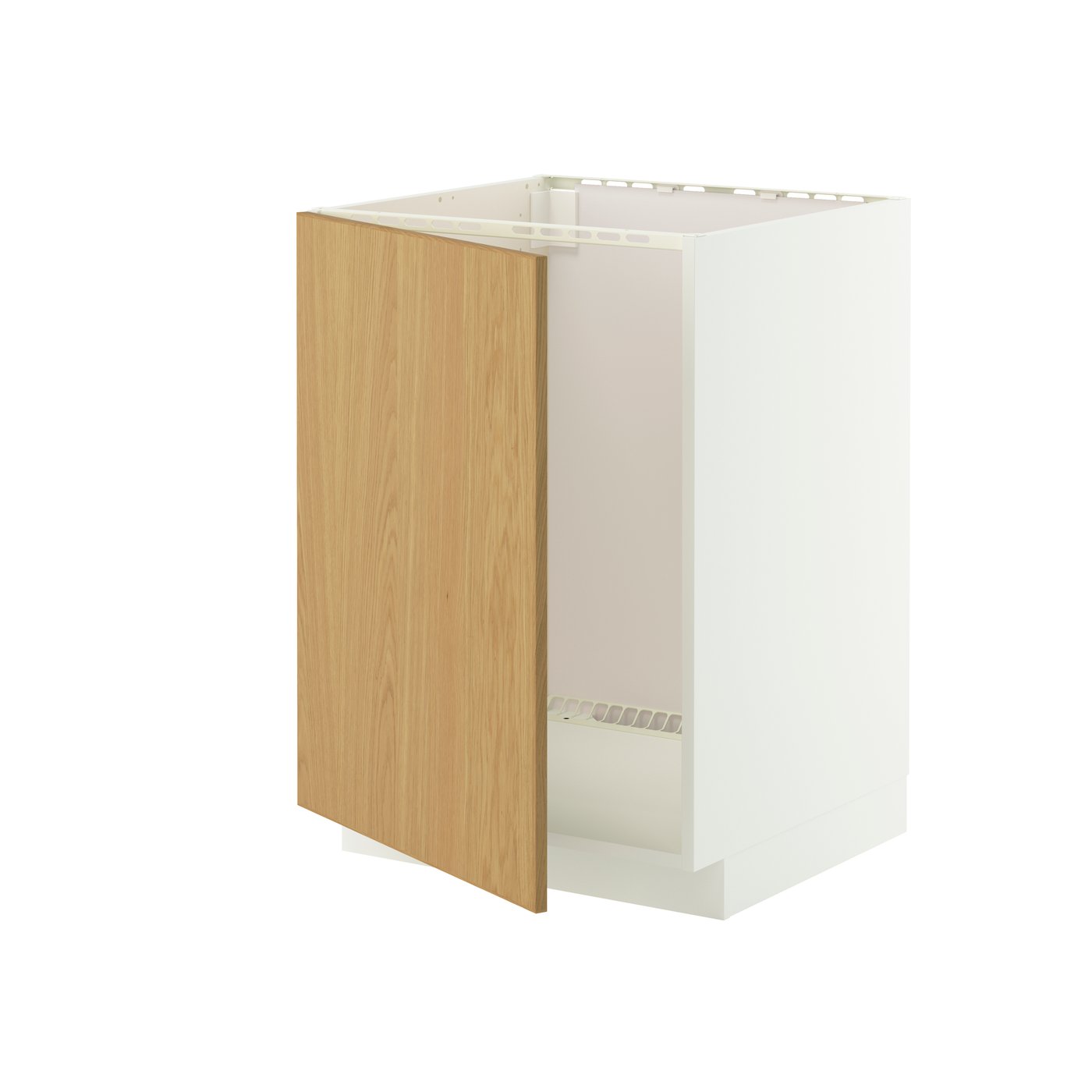 IKEA - METOD pöytäkaappi altaalle, valkoinen/Sinarp tammiviilu