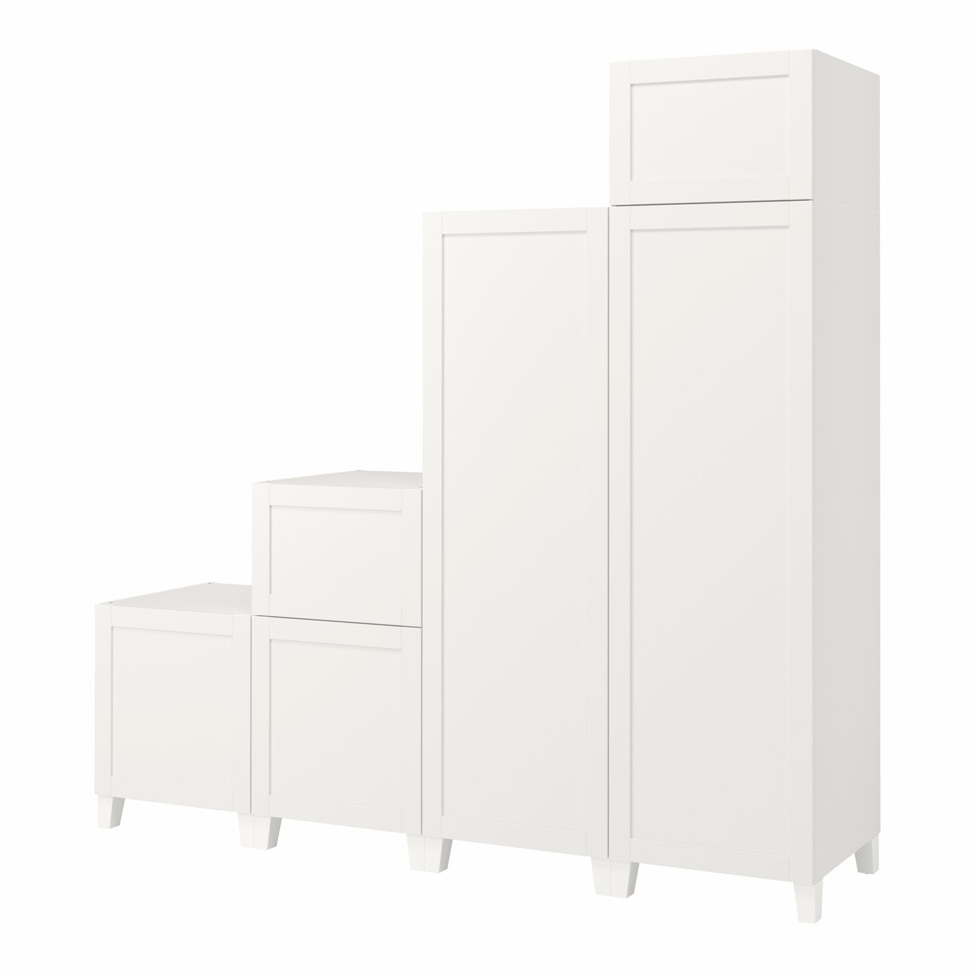 IKEA - PLATSA vaatekaappi, 6 ovea, valkoinen/Sannidal valkoinen