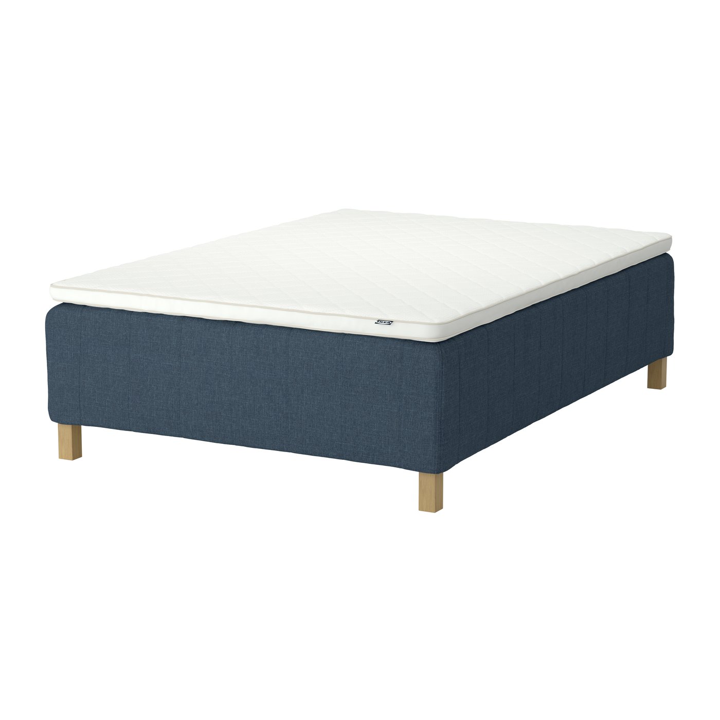 IKEA - RISHÖJDEN pussijousitettu runkopatja, 7 vyöh, sis. jalan ja sijauspatjan kiinteä/Kilanda tummansininen Nyläget, 120x200 cm