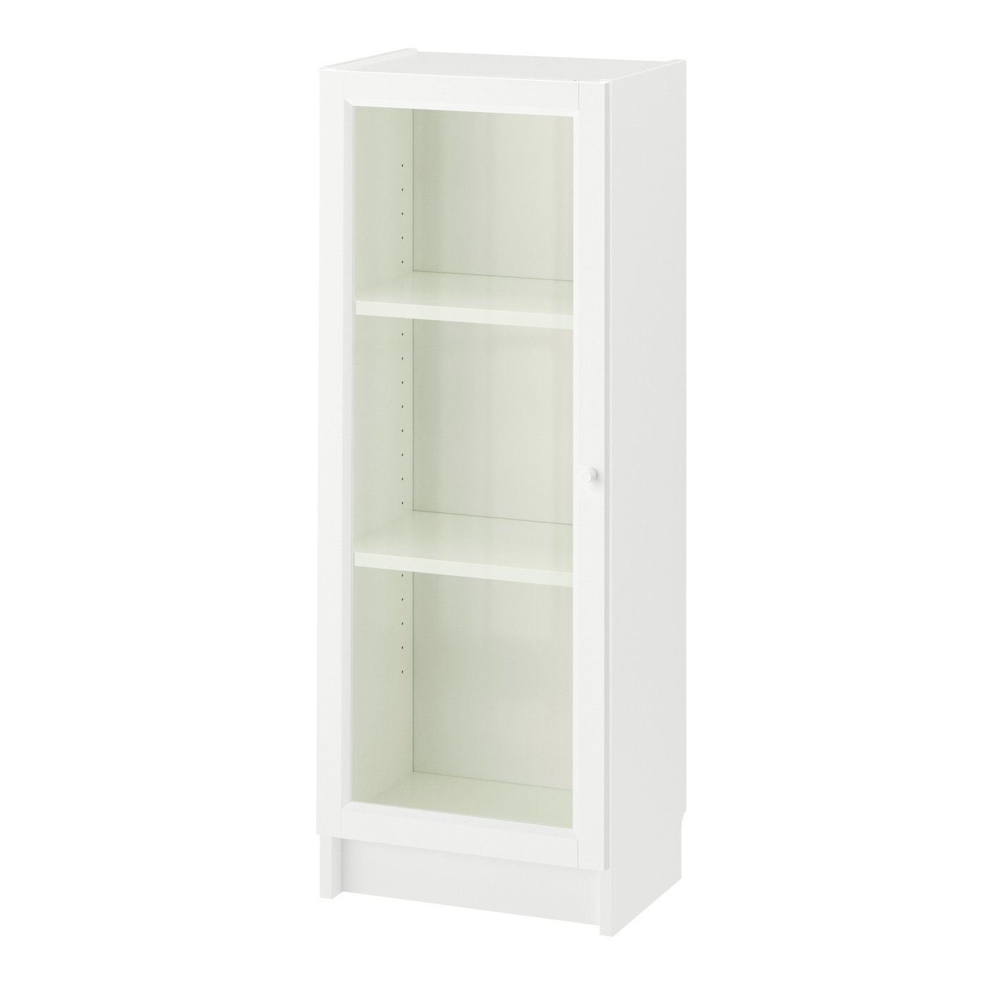 IKEA - BILLY / OXBERG kirjahylly + vitriiniovi, valkoinen