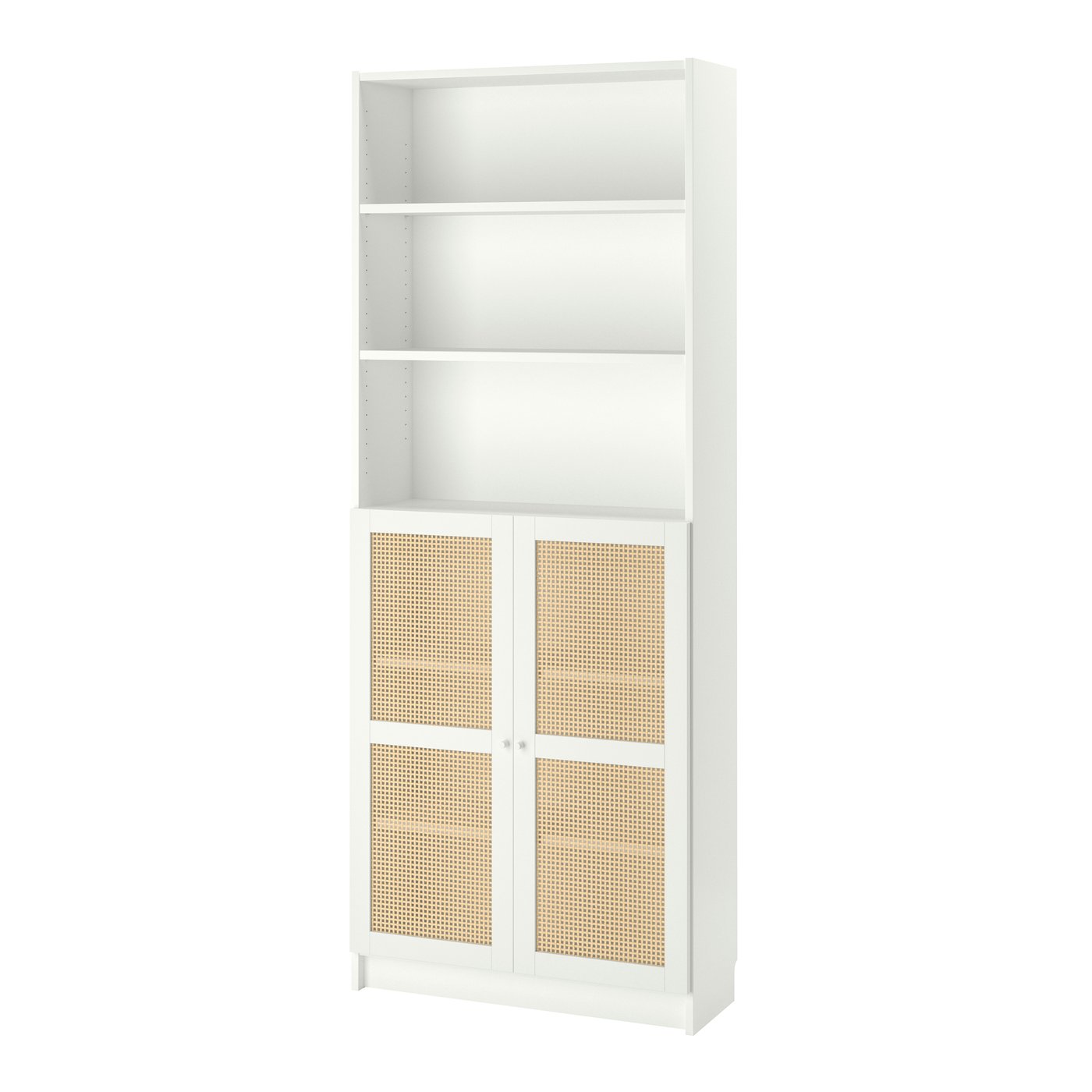IKEA - BILLY / HÖGADAL kirjahylly+ovet, valkoinen
