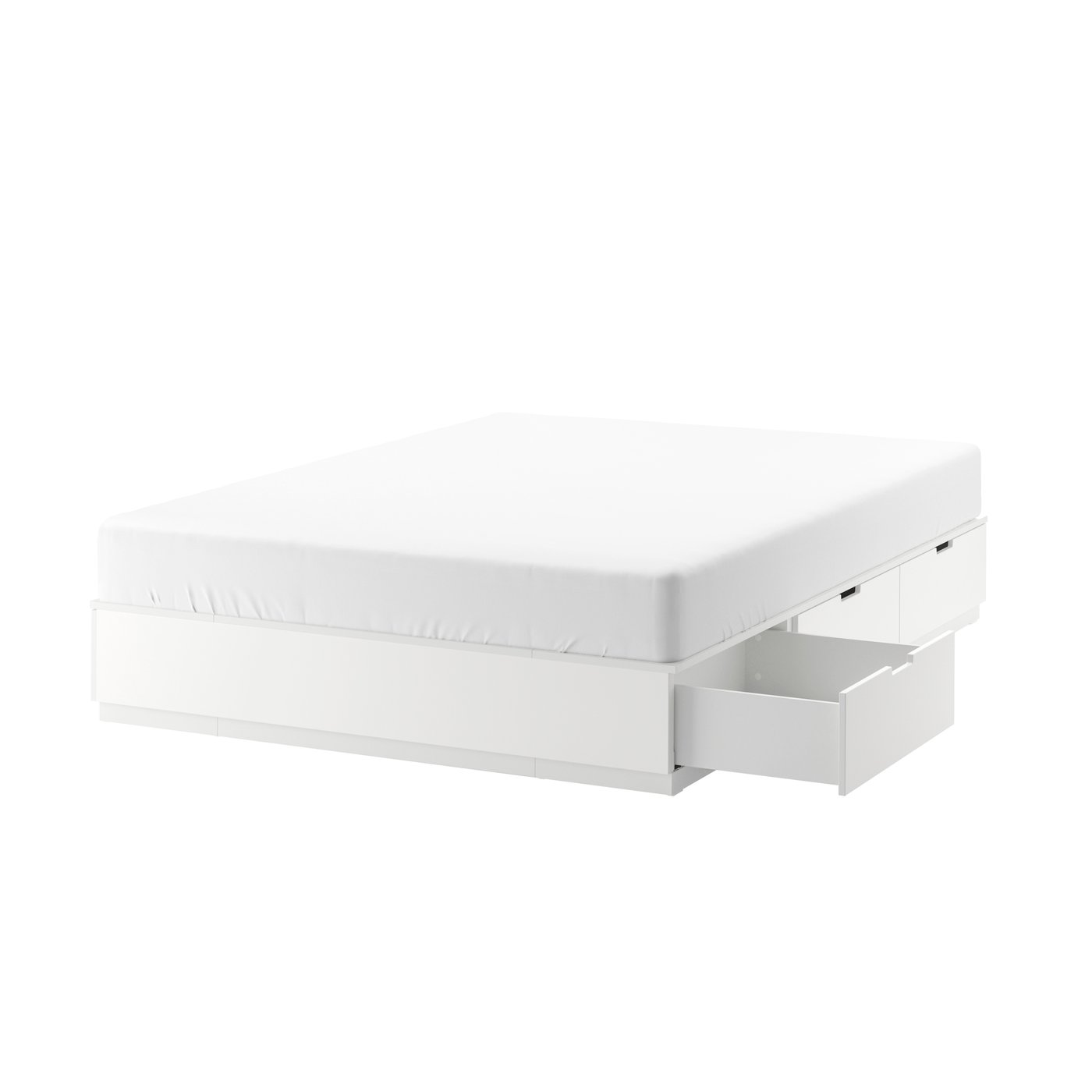 IKEA - NORDLI sängynrunko, jossa laatikot, valkoinen, 180x200 cm