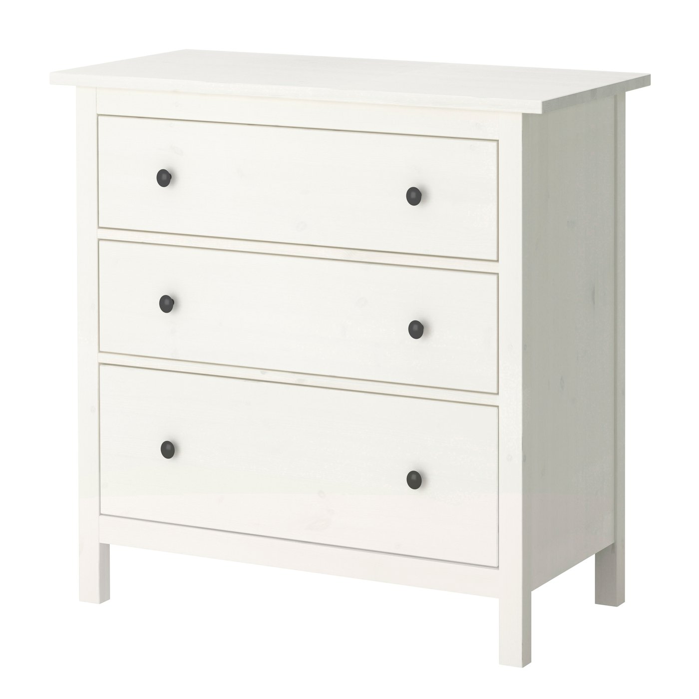 IKEA - HEMNES lipasto, 3 laatikkoa, valkoiseksi petsattu