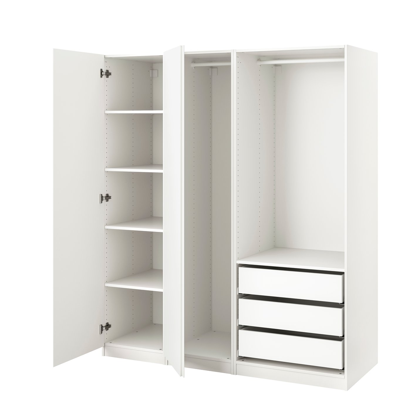 IKEA - PAX / VIKANES vaatekaappi, valkoinen/valkoinen, 175x60x201 cm