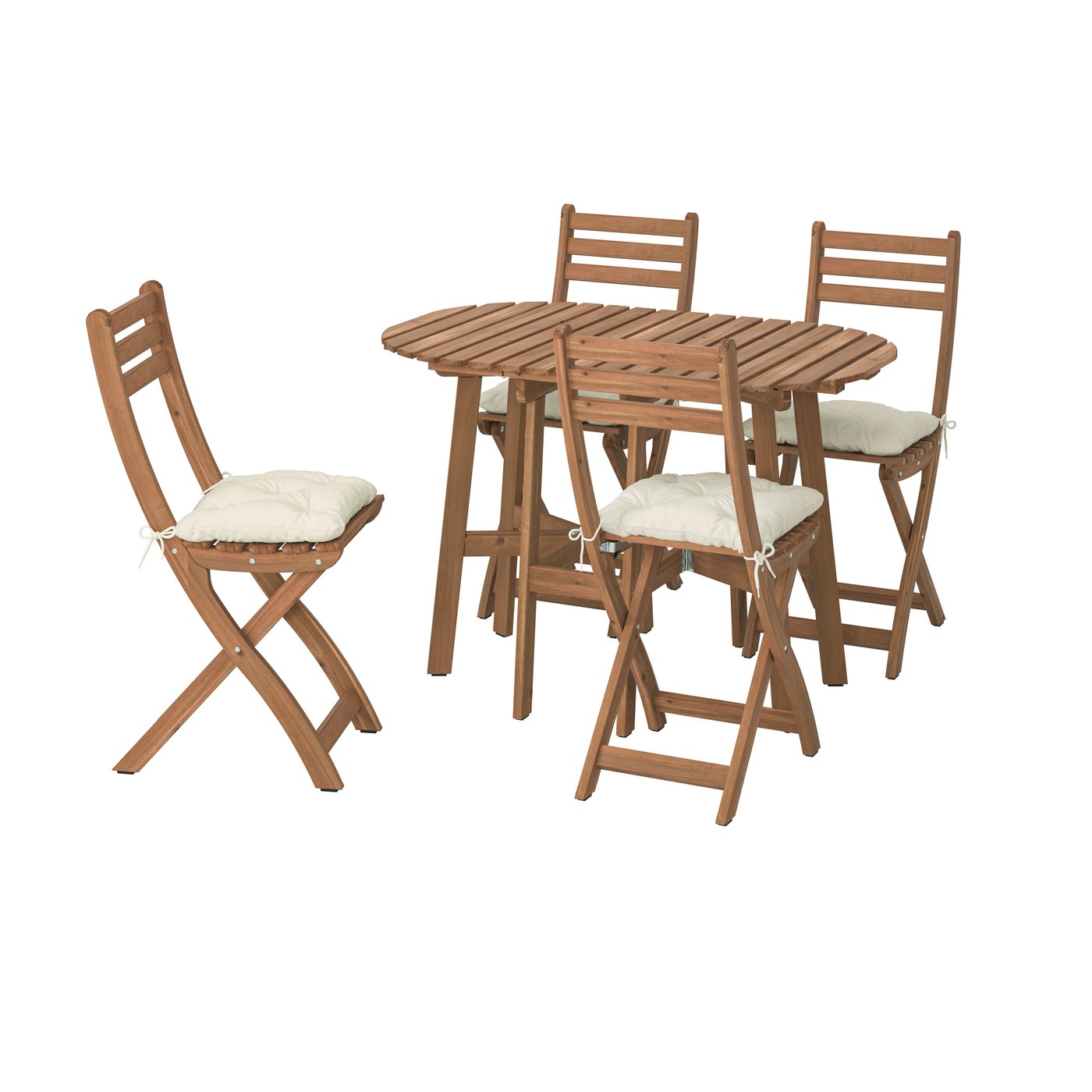 IKEA - ASKHOLMEN taittopöytä+4 tuolia, ulkokäyttöön