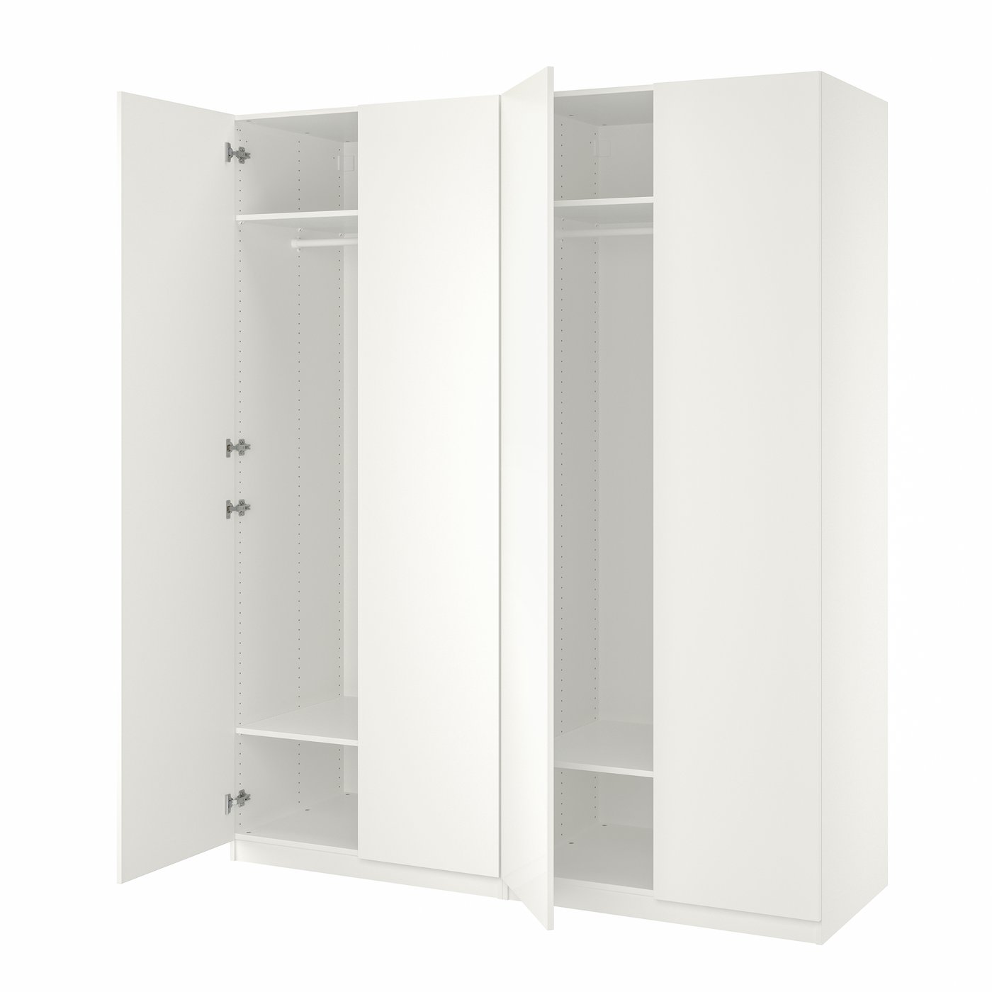 IKEA - PAX / FORSAND vaatekaappi, valkoinen/valkoinen, 200x60x236 cm