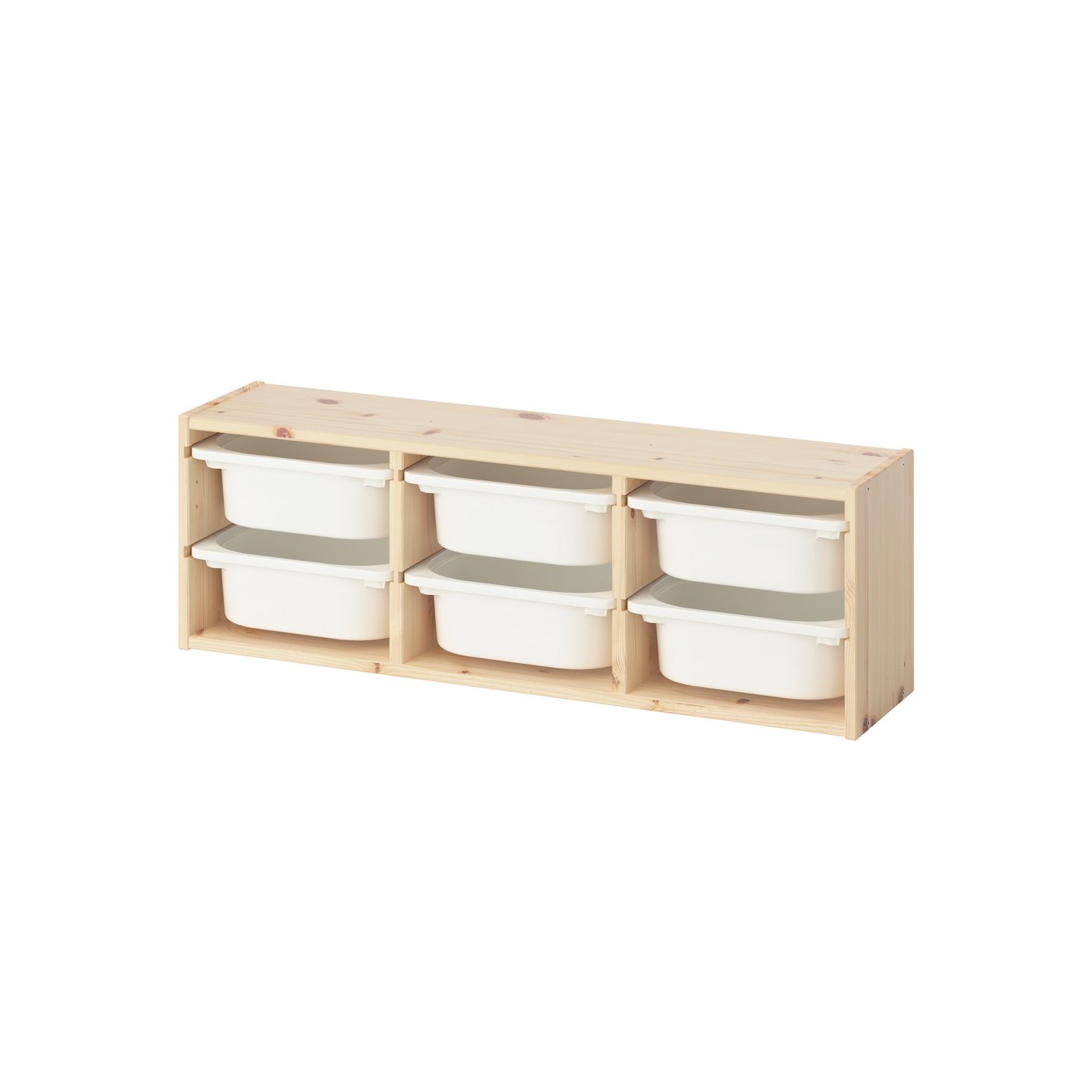 IKEA - TROFAST seinähylly, vaaleaksi petsattu mänty/valkoinen