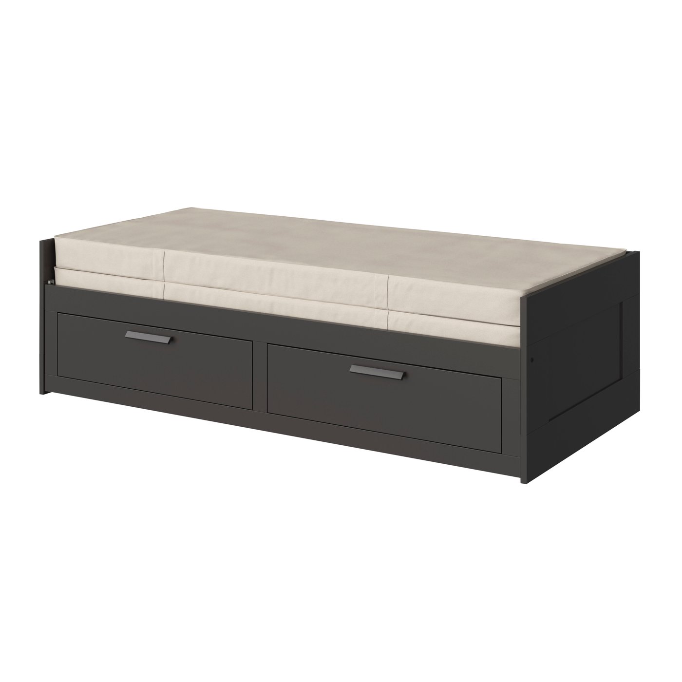 IKEA - BRIMNES sohvasänky, 2 laatikkoa/2 patjaa, musta