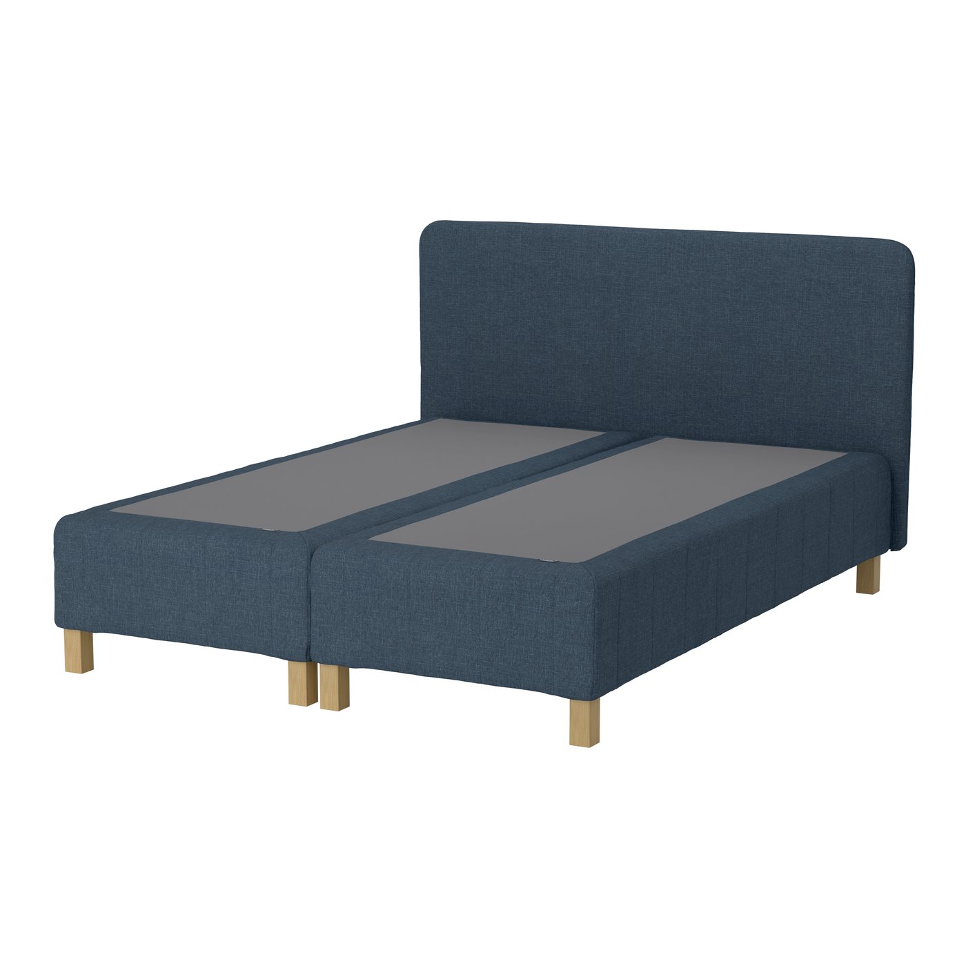 IKEA - RENFJÄLLET pussijousitettu runkopatja, sis. jalan ja sängynpäädyn puolikiinteä/Kilanda tummansininen, 160x200 cm