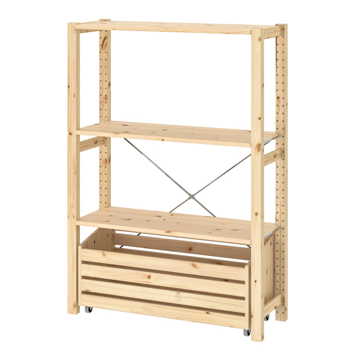 IKEA - IVAR hylly+säilytyslaatikko, mänty