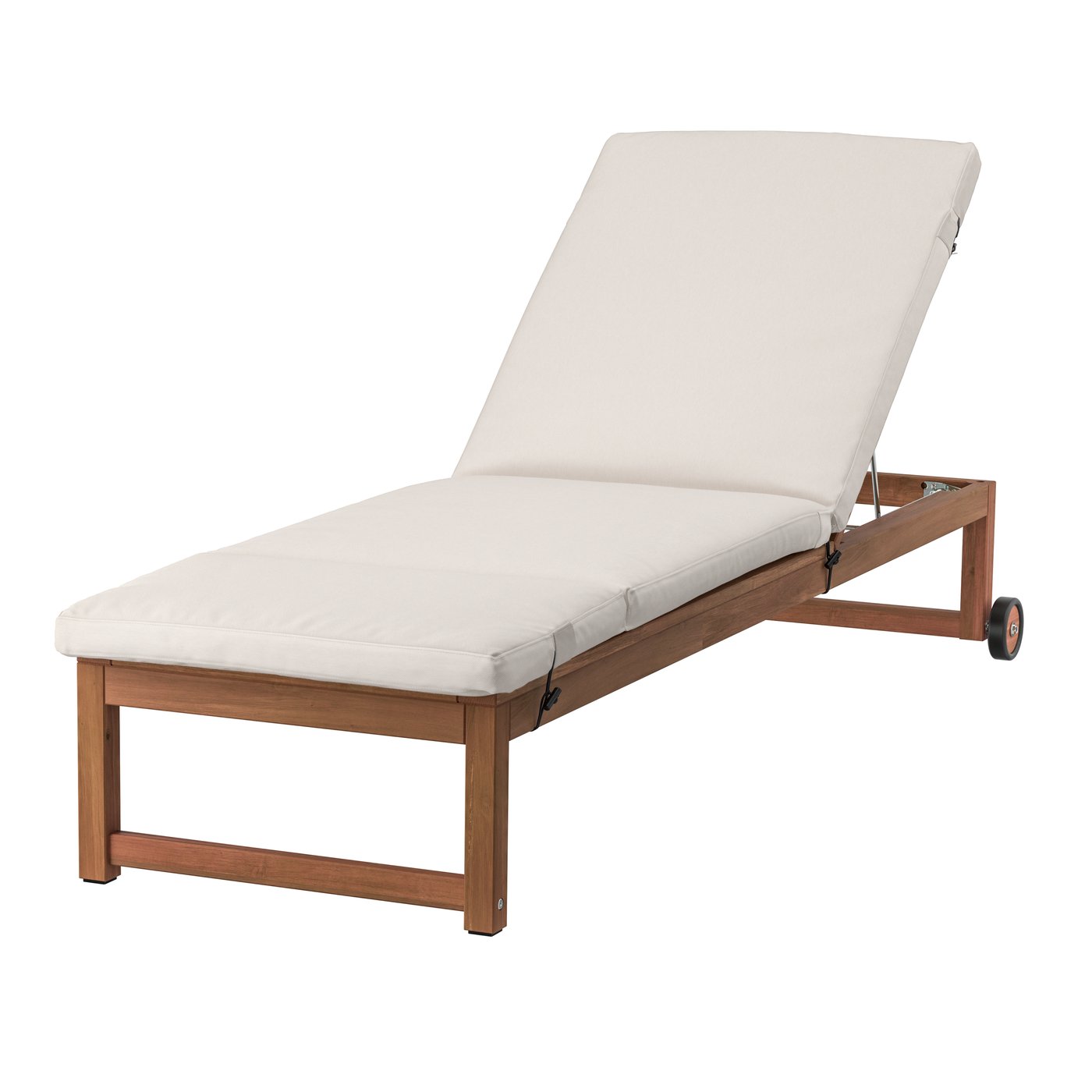IKEA - NÄMMARÖ aurinkotuoli, ulkokäyttöön vaaleanruskeaksi petsattu/Frösön/Duvholmen beige, 190x60 cm