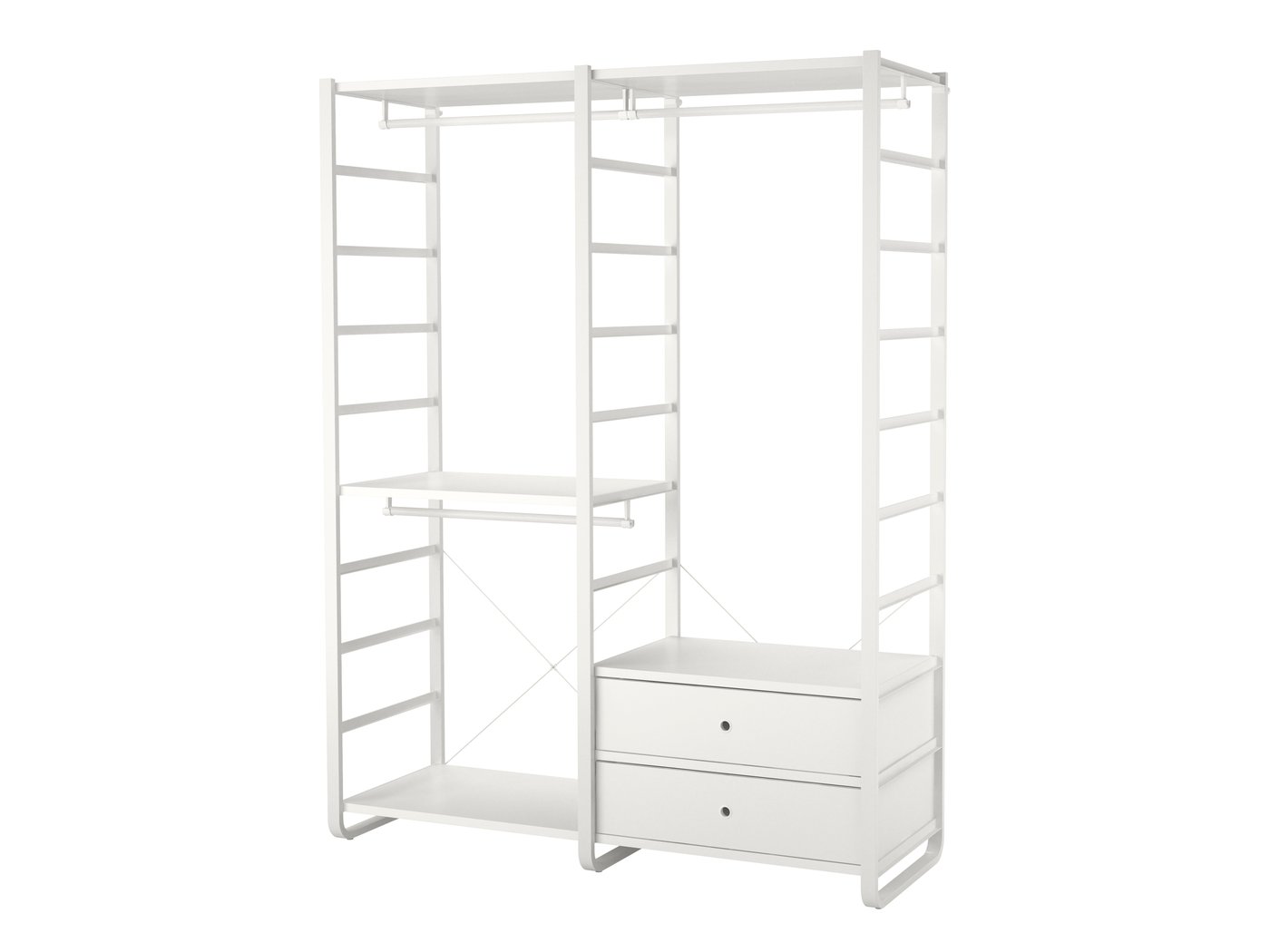 IKEA - ELVARLI vaatekaappikokonaisuus, valkoinen