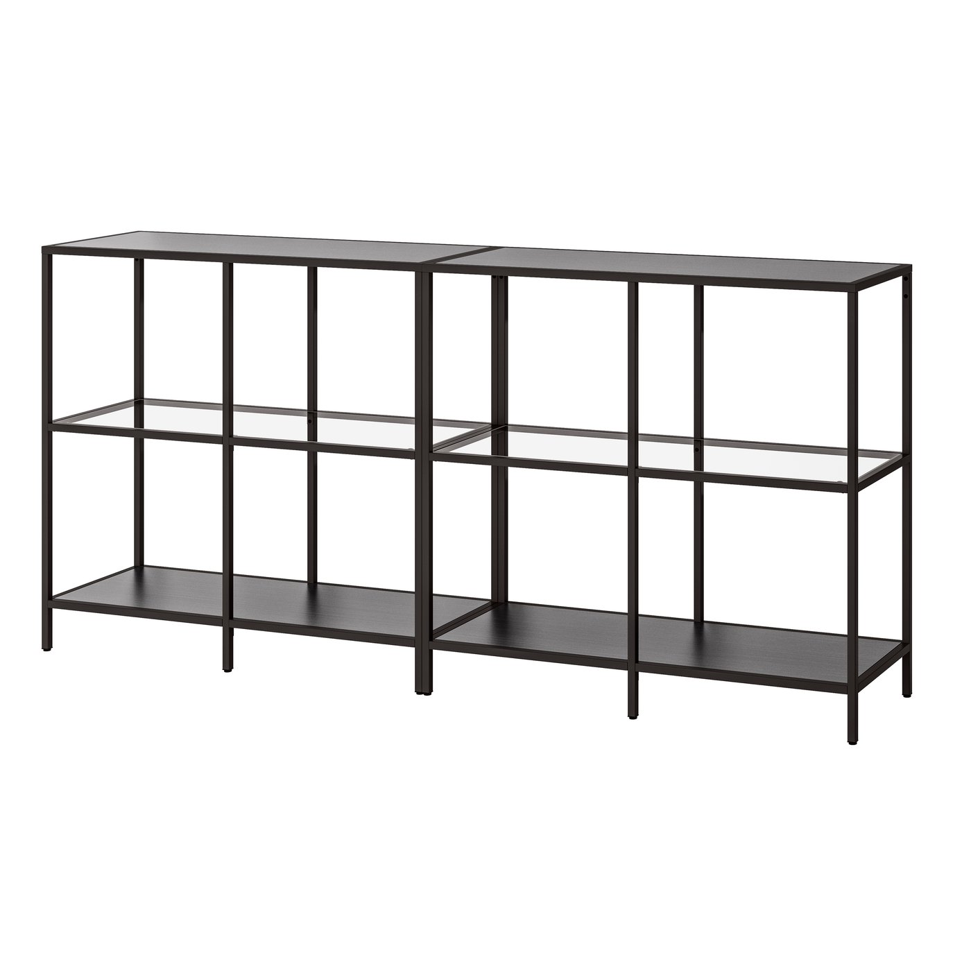 IKEA - VITTSJÖ säilytyskokonaisuus, mustanruskea/lasi