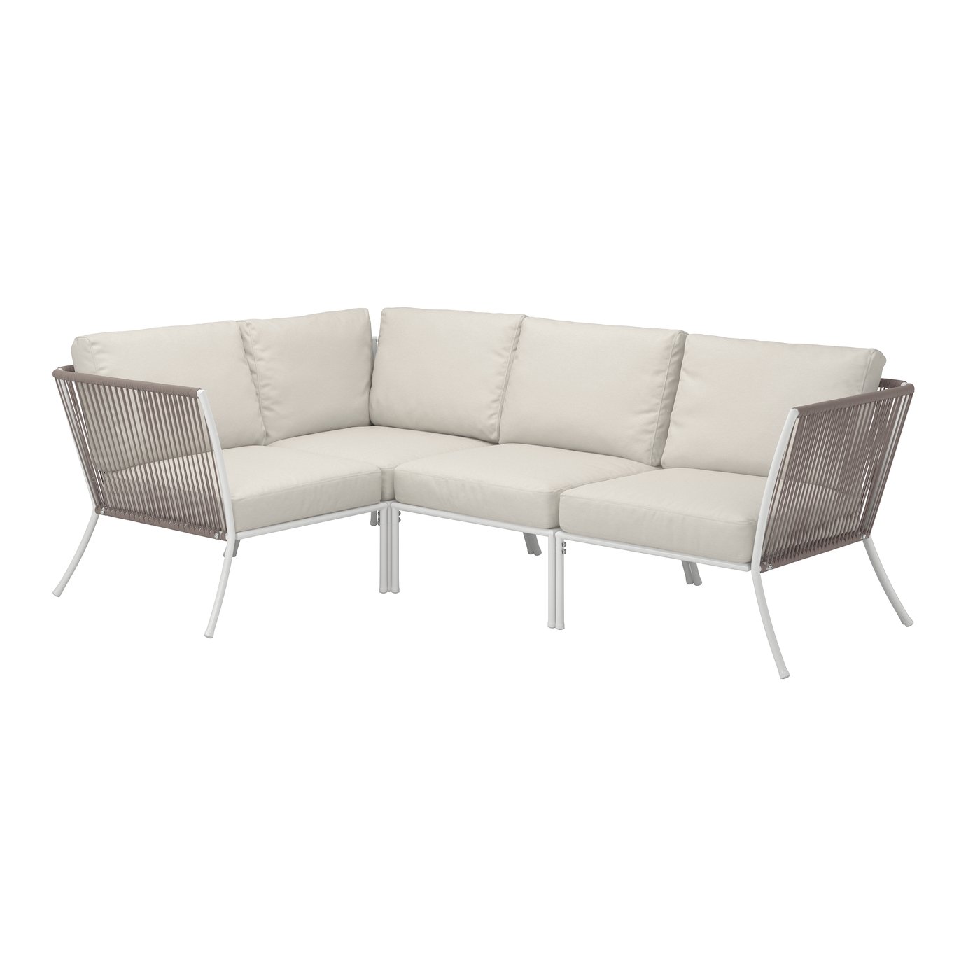 IKEA - SEGERÖN 3:n istuttava kulmasohva, ulkokäyttöön valkoinen/beige/Frösön/Duvholmen beige