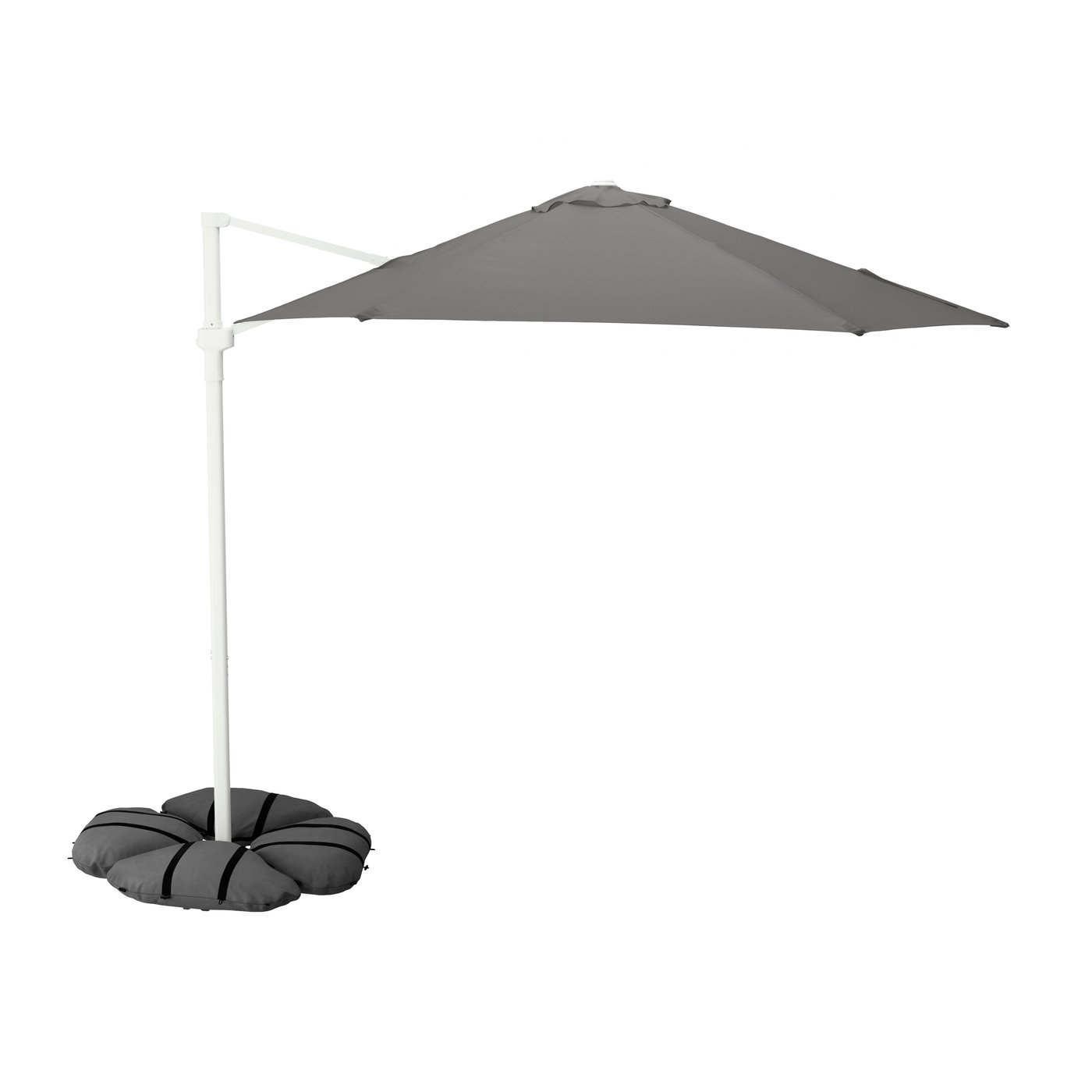IKEA - HÖGÖN / IGGÖN riippuva auringonvarjo+jalka, harmaa/tummanharmaa