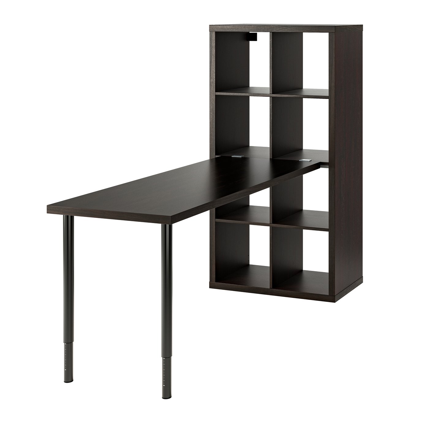 IKEA - KALLAX / LAGKAPTEN pöytäkokonaisuus, musta/mustanruskea
