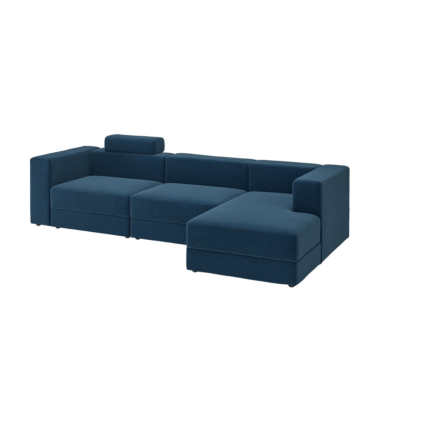 IKEA - JÄTTEBO 4:n istuttava sohva + divaani, oikea niskatuella/Samsala tummansininen