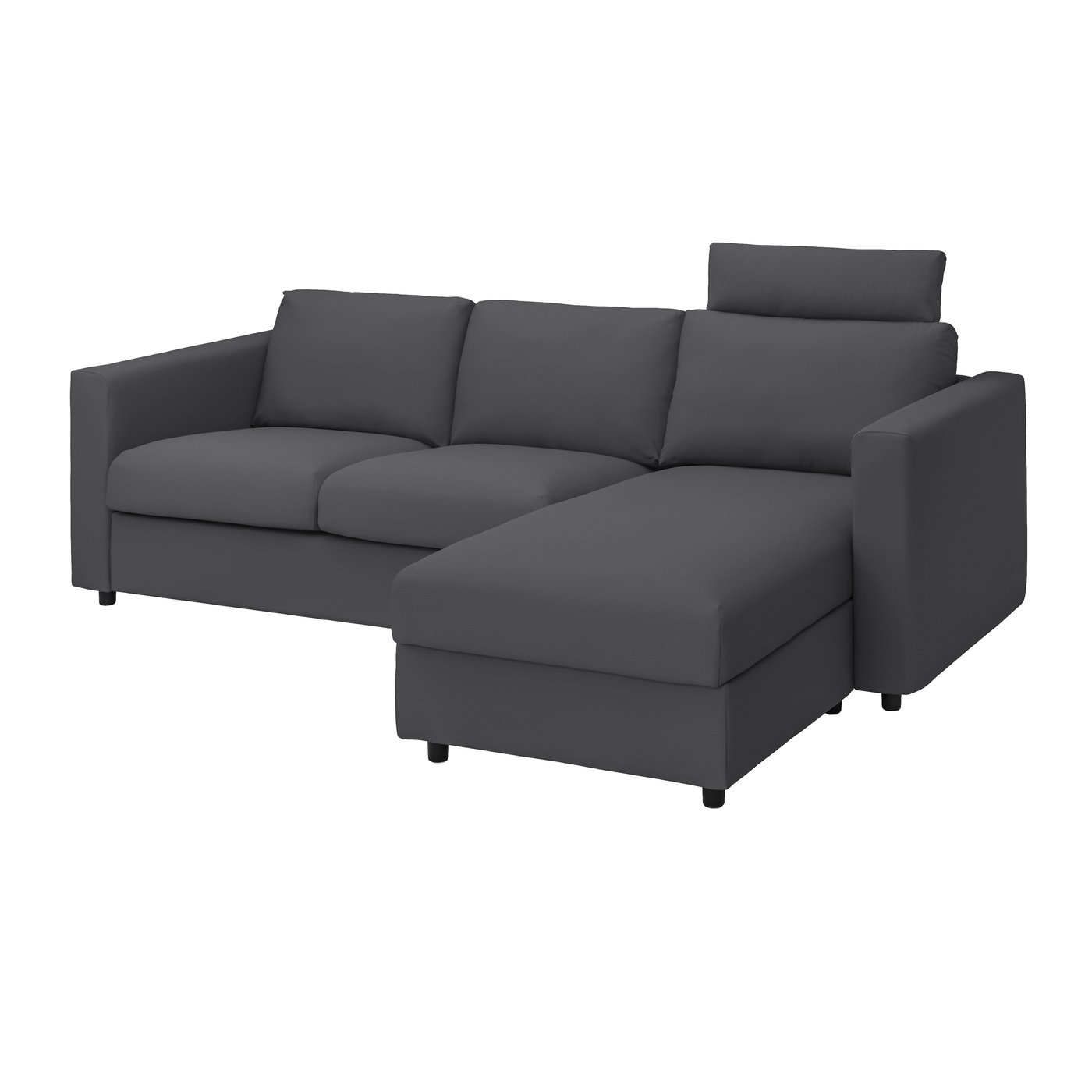IKEA - VIMLE 3:n istuttava sohva + divaani, niskatuella/Hallarp harmaa