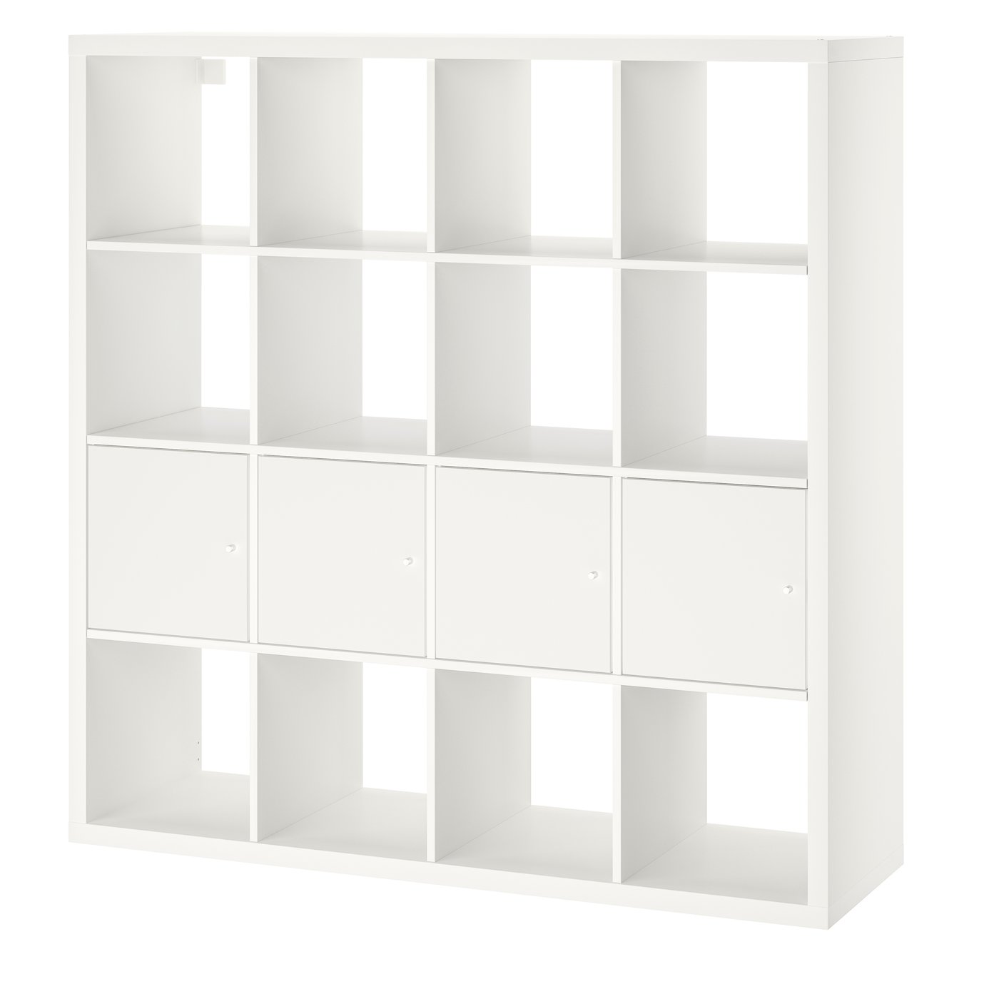 IKEA - KALLAX hylly ja 4 sisustetta, valkoinen