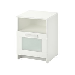 White bedside table