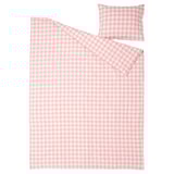 EKTANDVINGE vuodesetti, vaaleanpunainen gingham-ruutu, 100 % luomupuuvillaa, sisältää peiton ja tyynynpäälliset.