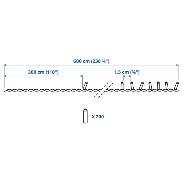 GETKÅL Led-valosarja, ulkokäyttöön, 6 m