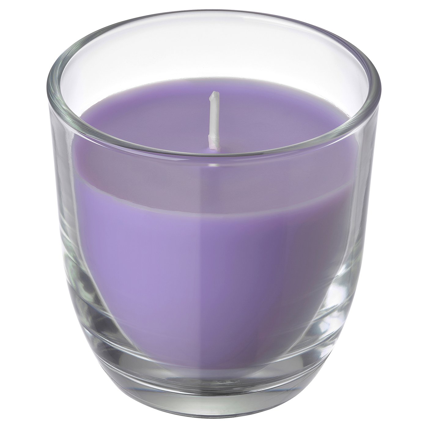 IKEA - GOLIATTUJA tuoksukynttilä lasissa, Laventeli/purppura