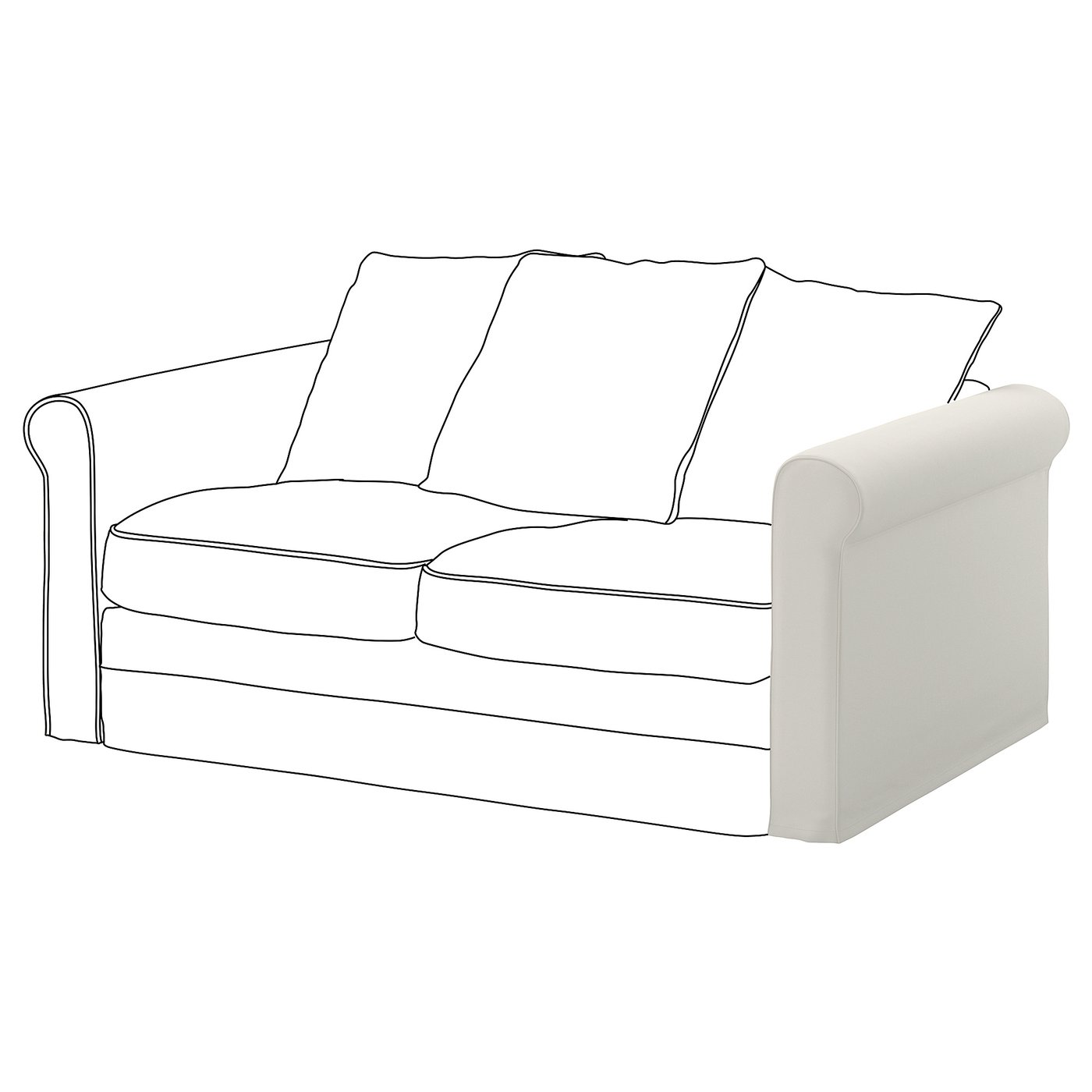 White GRÖNLID armrest cover
