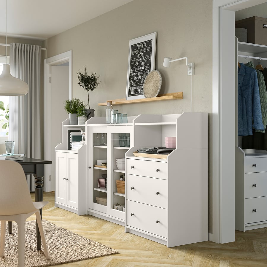 HAUGA säilytyskokonaisuus, valkoinen, 244x46x116 cm IKEA