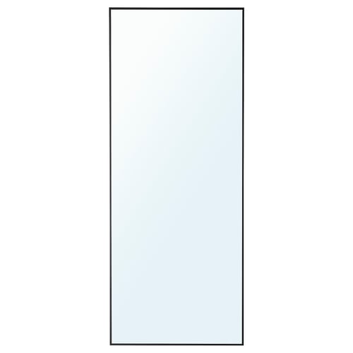 Mustakehystetty HOVET-peili, suorakaiteen muotoinen, koko kehon korkuinen, minimalistinen muotoilu, ihanteellinen kylpyhuoneeseen tai olohuoneeseen.