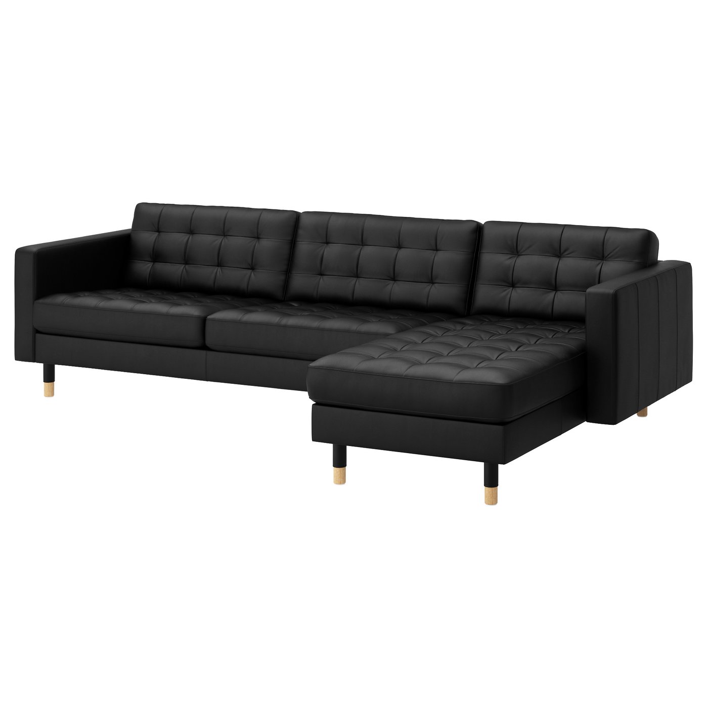 Black sofa with chaise