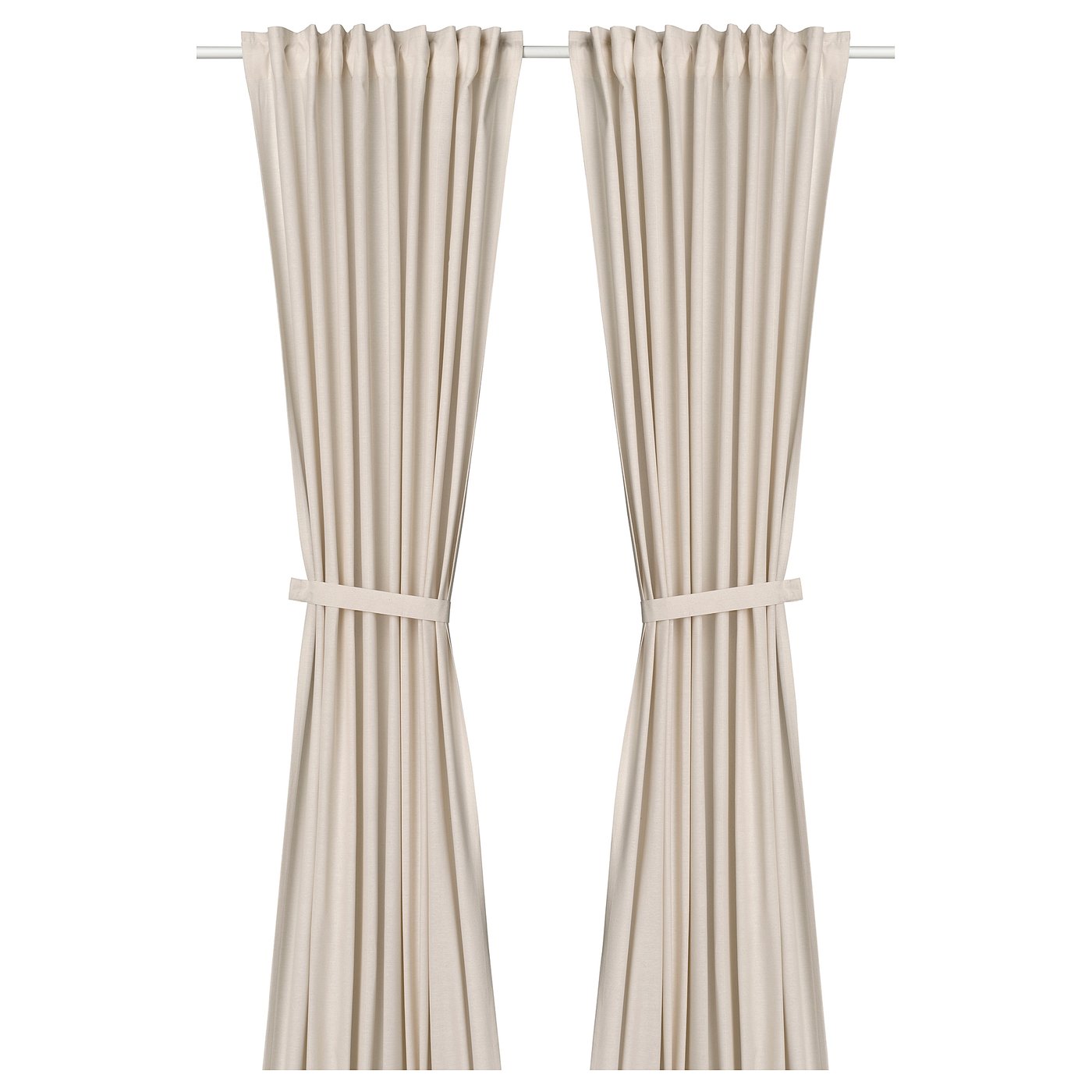 White curtains with clips, 2 pcs