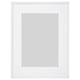 Valkoinen LOMVIKEN-kuvakehys, ohut metallireuna, suorakaiteen muotoinen, muovinen etusuoja.