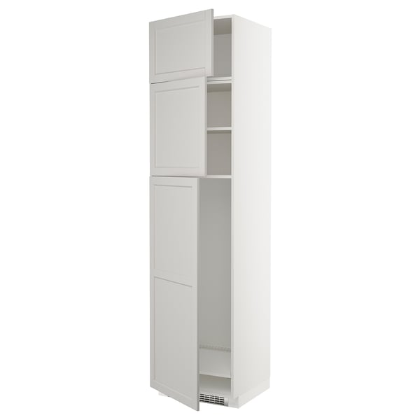 Ikea METOD valkoinen keittiökaappi viistetyillä reunoilla, kolme hyllyä, säädettävä, 25 vuoden takuu.