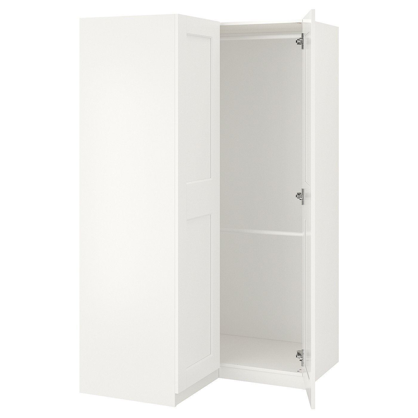 IKEA - PAX / GRIMO kulmavaatekaappi, valkoinen/valkoinen