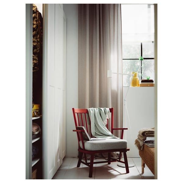 PERSBOL Nojatuoli, punaruskea/Tibbleby beige/harmaa