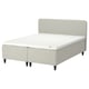 RISHÖJDEN sänky, vaalea beige, pehmustettu, suorakaiteen muotoinen, pehmustettu sängynpääty, valkoinen patja.